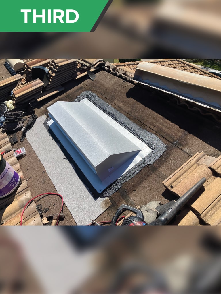 off ridge vent repair on a tile roof (Third)